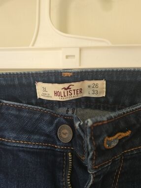 Hollister Men's Dark Indigo Skinny Jeans 3L 26x33L